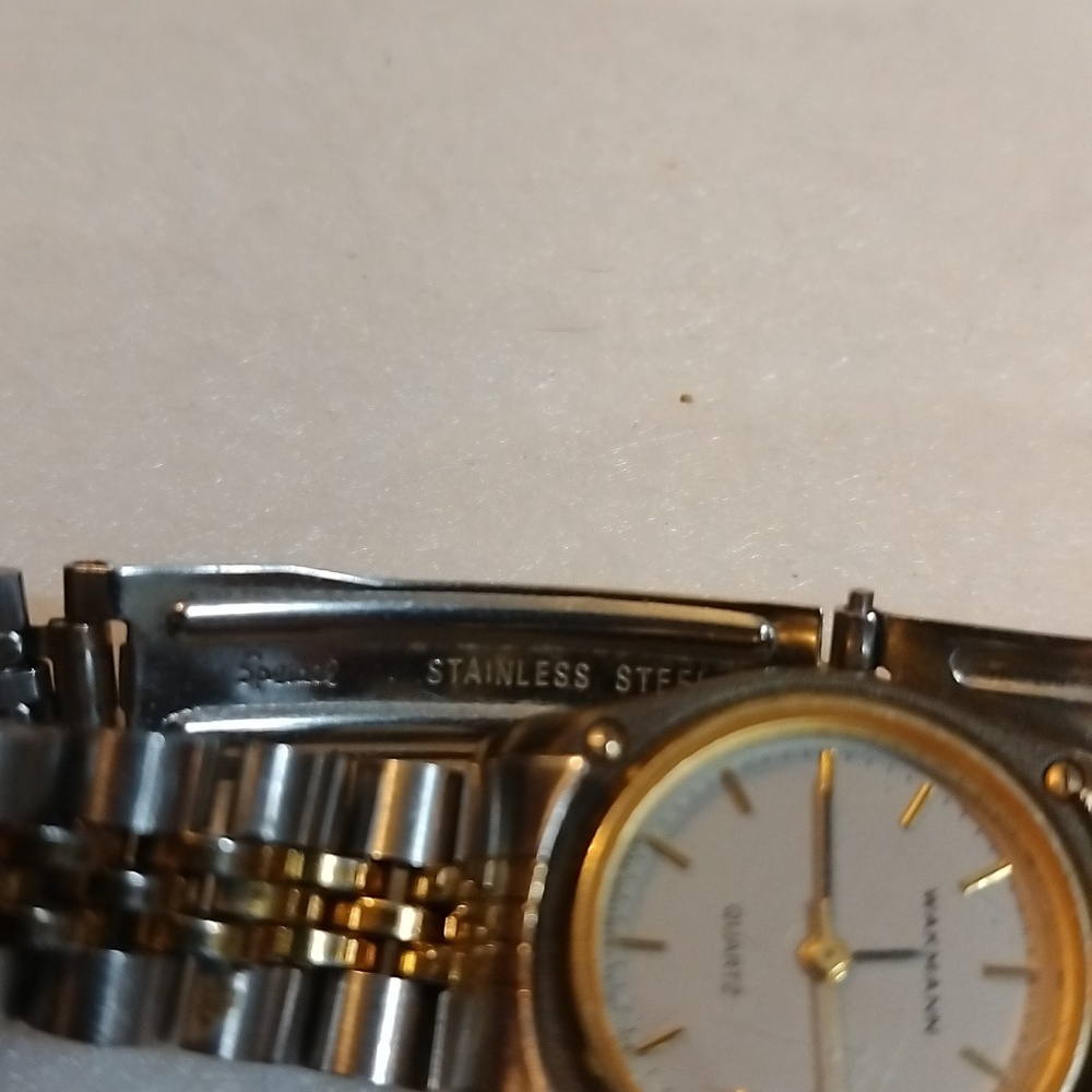 Vintage Wakmann Quartz Speidel Watch Two tone gold &Stainless steel Hong Kong - Picture 3 of 8